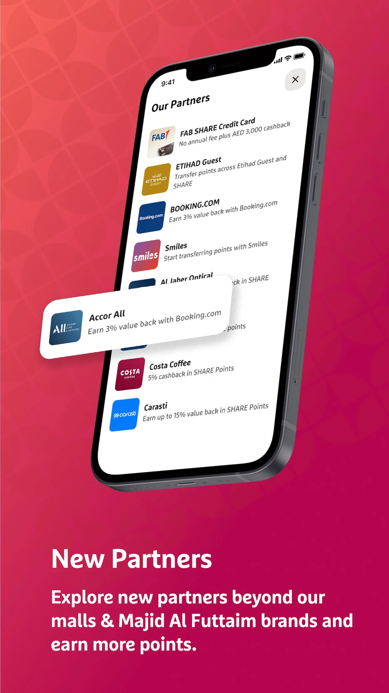 SHARE Rewards App Store screenshot 3 of the official pink mockup set