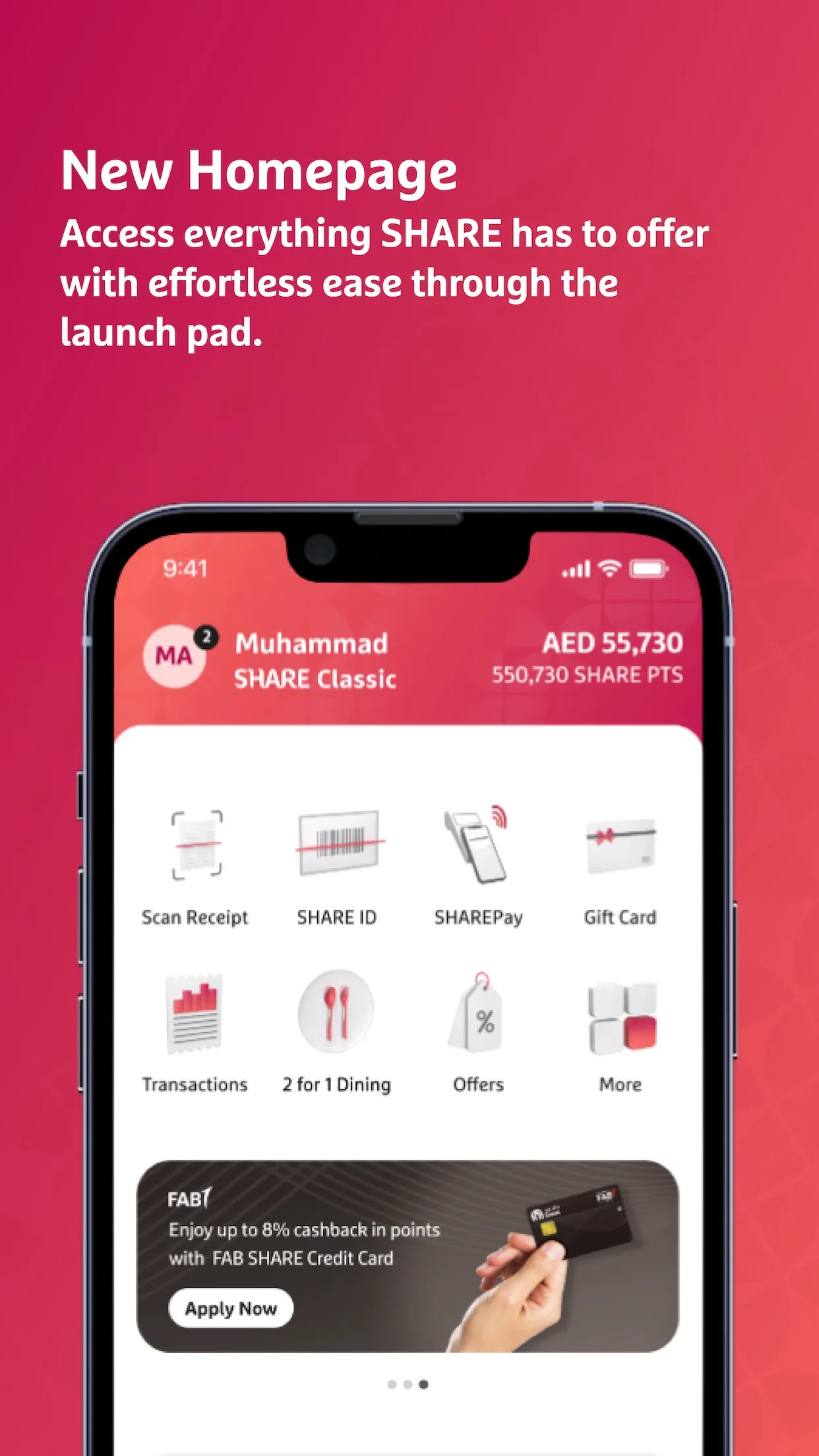 SHARE Rewards App Store screenshot 6 of the official pink mockup set