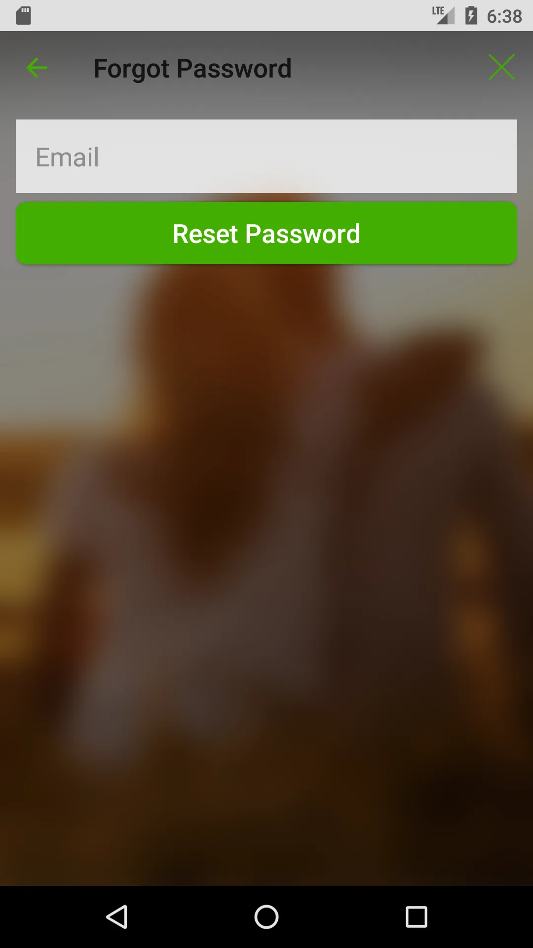 Legacy Keen forgot-password screen before the teal redesign