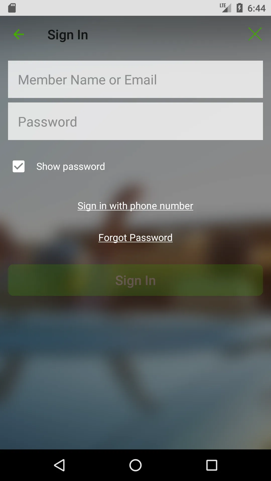 Legacy Keen email sign-in screen before the teal redesign